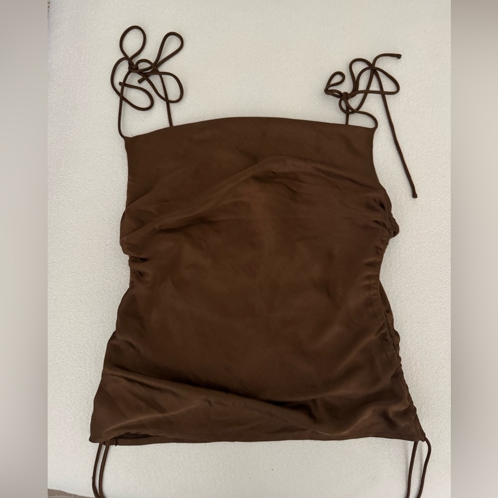 Lioness Strappy Brown Tank Top